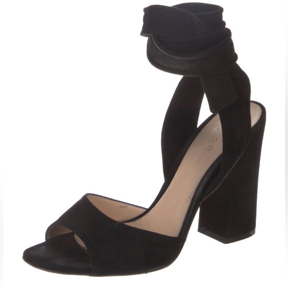 Black suede strappy sandals